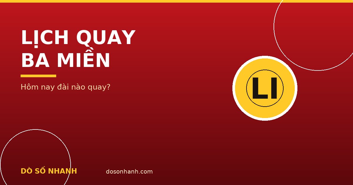 Lịch quay xổ số ba miền theo thứ trong tuần (đầy đủ 36 đài)